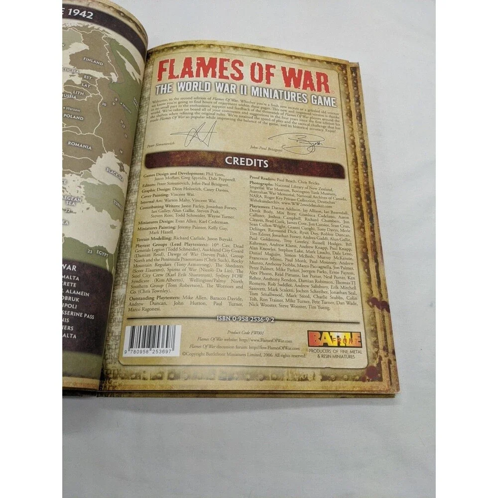 Lot Of (2) Flames Of War World War II Miniatures Game Rulebooks Hardcover Mini